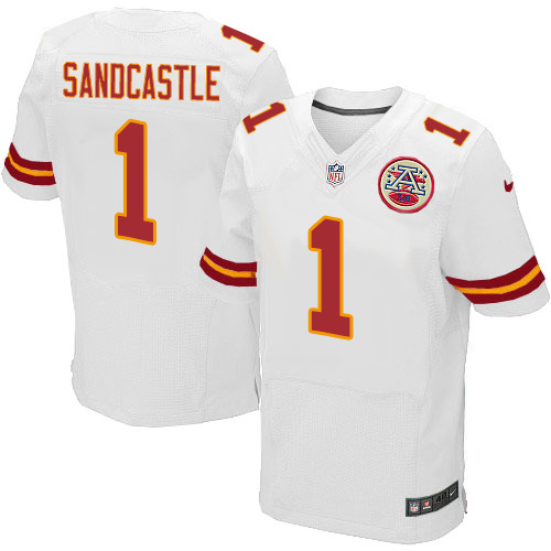 Men's Elite Leon Sandcastle Nike Jersey White Road - #1 NFL Kansas City Chiefs